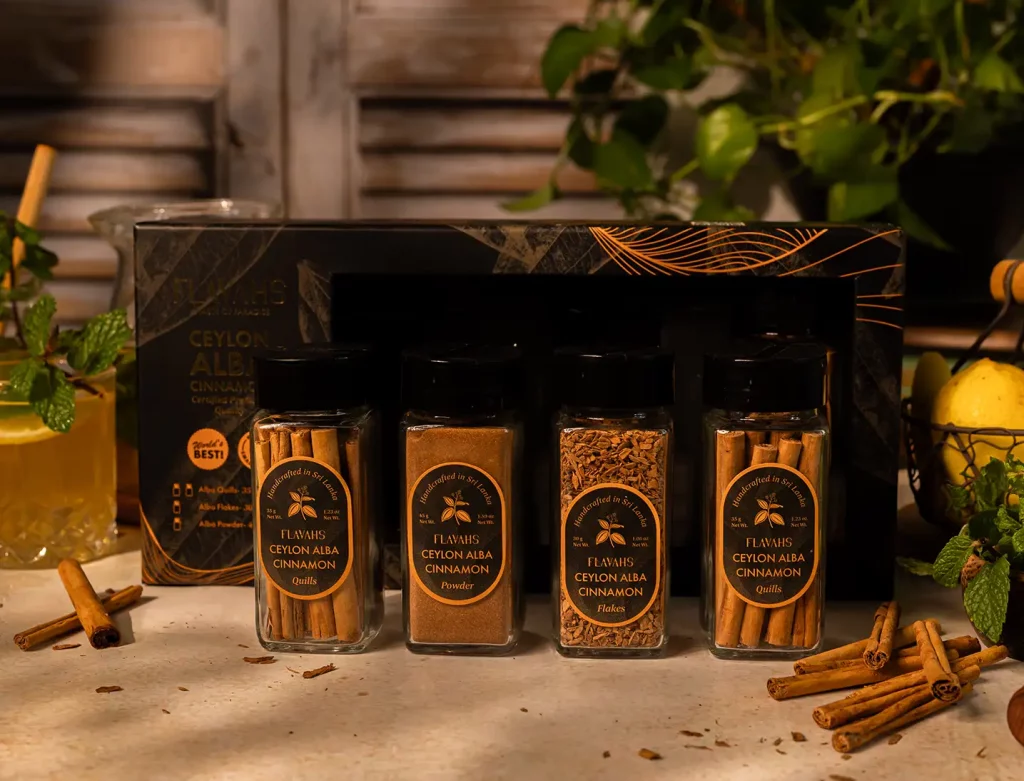 Flavahs Alba Ceylon Cinnamon in California USA for large orders, corporate gifts, hotels, hospitality, retail. Sourced from Sri lanka