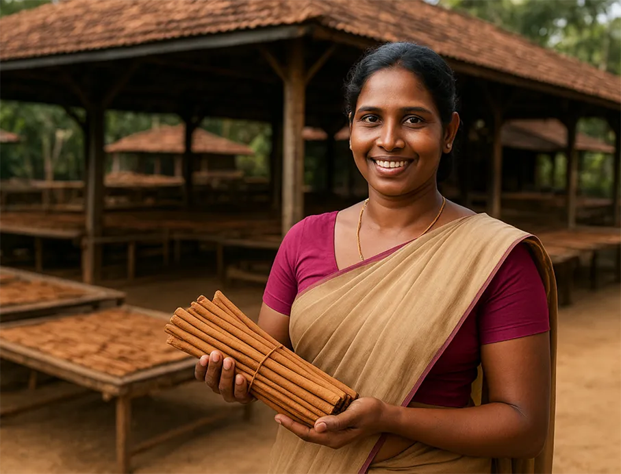 Woman Holding Cinnamon Sticks - Flavahs