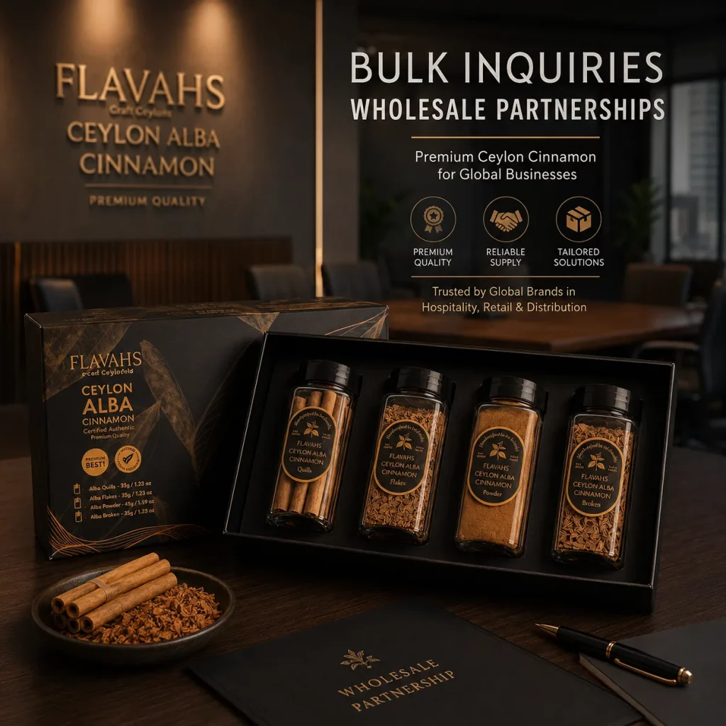 Luxury Ceylon cinnamon for B2B, corporate gifting and bulk orders USA